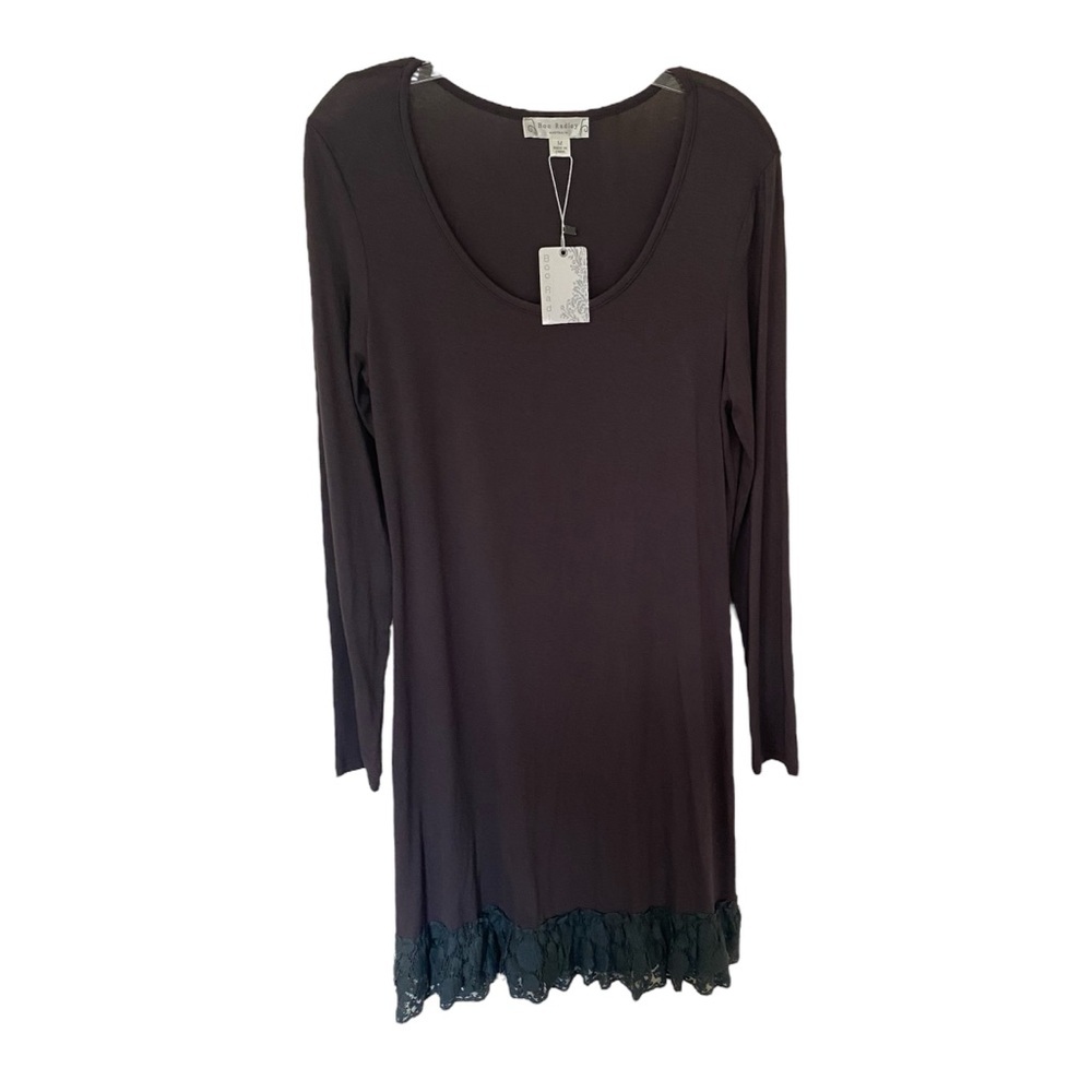 NWT Dark Grey Dress with Lace Trim